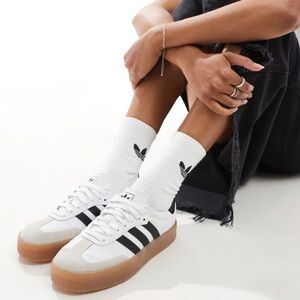 Adidas Originals Sambae sneakers in white and black/gray